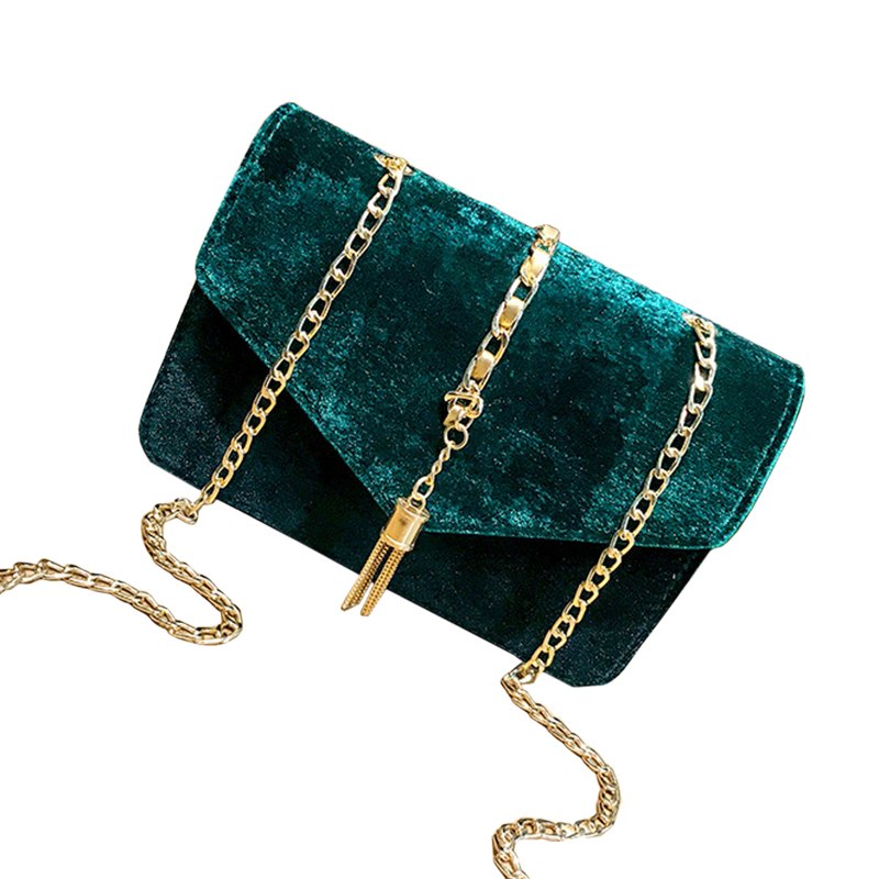 LJL Women Flap Clutch Evening Handbag Purse Tassel Envelope Chains Ladies bags
