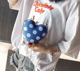2018 new fashion peach hear purse Korean small cute shoulder handbag women chain crossbody messenger bags clutch purse