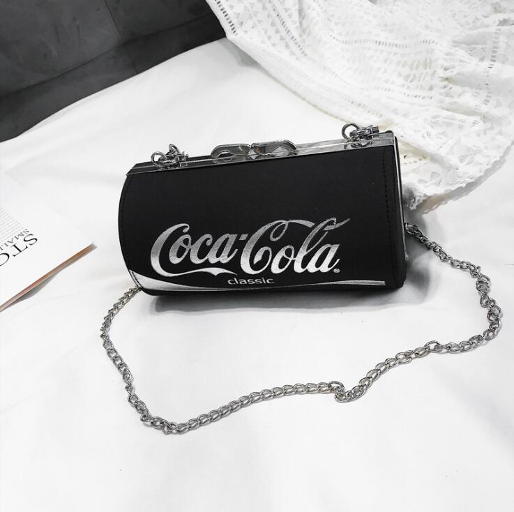 LJTBucke Cylindrical Bag Barrel-Shaped Women Personality Letter Female Cans Chain Crossbody Bag Lady Party Clutch Purse SAC A