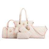 5 Piece Se Fashion Women Composite Bags Leather Handbags Tote PU Printing Shoulder Messenger Bag Purse Walle Crossbody