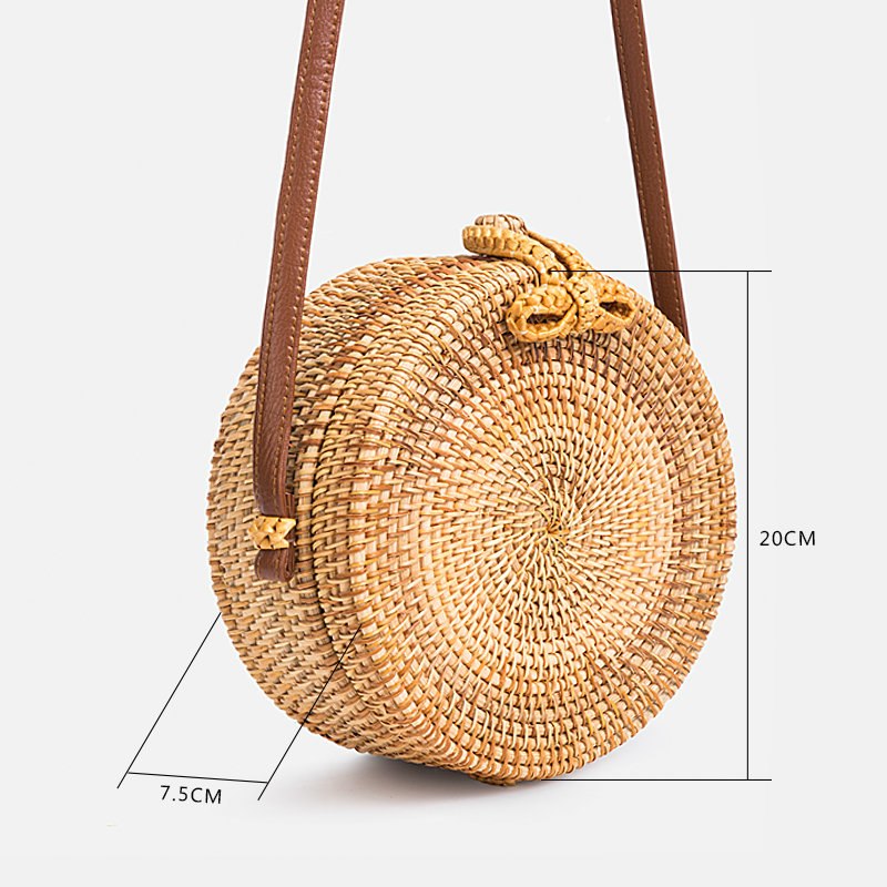 2018 Women Straw Handbag Handmade Woven Fashion Ratten Bag Female Messenger Beach Bags Ladies Shoulder HandBags bolsas