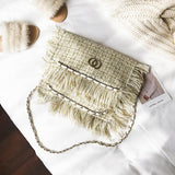 new Fashion Woolen Women Bags Famous Brand Luxury Wo Handbag Designer Envelope Crossbody Bag tassel Shoulder Bag Clutch