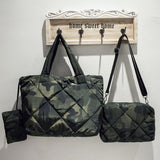3 Sets Waterproof Women Handbag Sof Winter Bag Women's Shoulder Bags Tote Purse Oxford Designer Handbags High Quality