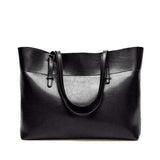 Vintage Style Women Bag Wax PU Leather Women Leather Handbag Large Tote Shoulder Bags Top Handles B Feminina