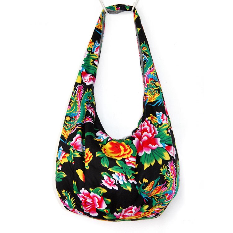 Large Hobos Shoulder Bag Handbag Purse Women Girl High Quality Ethnic Floral Cotton Canvas Bohemian Jew Hippie Bags Free Ship