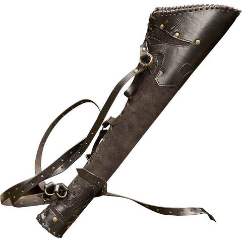 Larp Ranger Vintage Leather Archery Quiver Arrow Holder Bag Medieval Shoulder Back Bow Shooting Hunting Gear Steampunk Holster