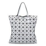 Lasen bag High capacity Bao Women Matte Surface Bag Laser Sac Tote Bags 8*8 Geometry Quilted Shoulder Bag Fold Over Handbags