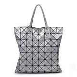 Lasen bag High capacity Bao Women Matte Surface Bag Laser Sac Tote Bags 8*8 Geometry Quilted Shoulder Bag Fold Over Handbags