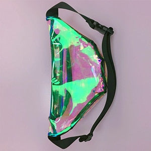 Laser Transparen Jelly Wai Bags Women Sequined Color Bel Bags Women Pillow PVC Zipper Wai Bag Fashion Solid Females Pocket