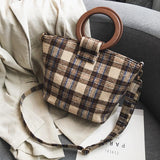 Big Travel Wo Vintage Handbags Tote Women Plaid Shoulder Bag 2018 Lattice Casual Top-handle Messenger Bag Crossbody