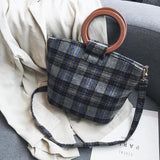Big Travel Wo Vintage Handbags Tote Women Plaid Shoulder Bag 2018 Lattice Casual Top-handle Messenger Bag Crossbody