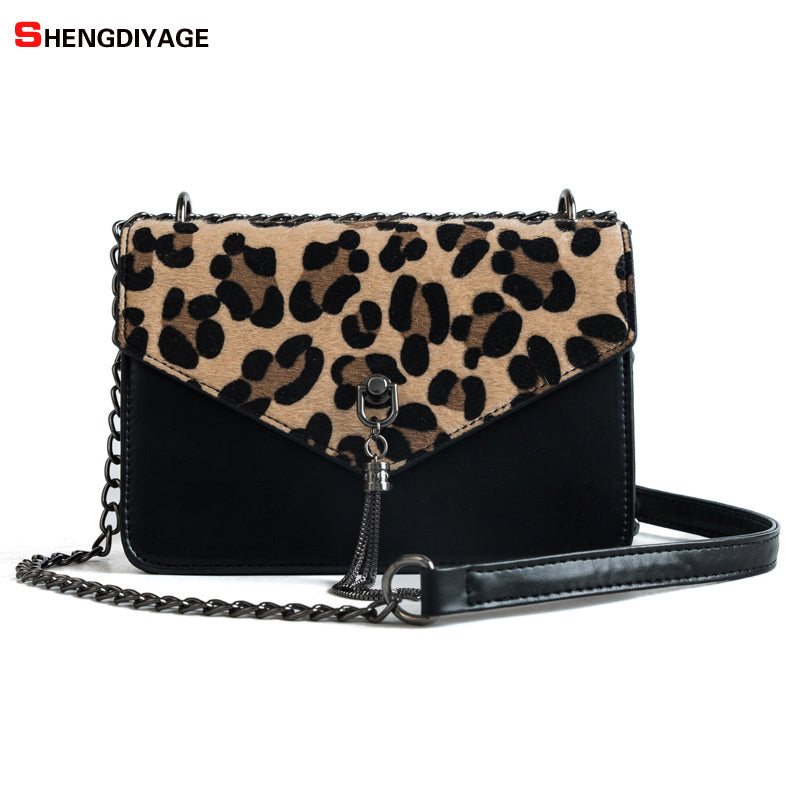 Leopard Fashion Trendy Chains Bag Female Famous Brands luxury handbag Women's purse crossbody messenger shoulder bags Sac A Main