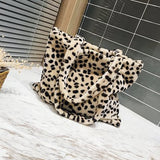 Leopard Shoulder Bag New 2018 Autumn and Winter Faux Fur Leisure Or Travel Bag Large Capacity Lightweig package Sof Handbag