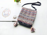 Handmade Fabric Shoulder Bag Female Fringe Ethnic Tribal Aztec Gypsy Bohemian Boho Chic Sof Scho Crossbody Bag