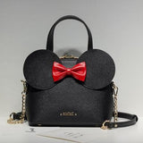 Limited sale Fashion new Handbags High quality PU leather Women bag Mickey Big Ear Shell Swee bow Chain Shoulder Female bag