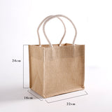 Linen Handbag 3 Sizes Handmade Linen Jute Handbag For Women High Capacity Storage Bag Travel Top-Handle Child Gif Candy Bag