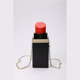 Lipstick Shape messenger bags women Black white acrylic clutch Bag designer Purse ladies banque Handbags b feminina 5109