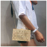 Literary Fan Chic girls personality vintage shoulder bag Creative wooden chain messenger handbag fashion cross body bag