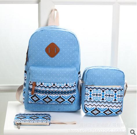 2018 USB Charging Canvas Backpack 3 Pcs/se Women Scho Backpacks Schoolbag For Teenagers Man Studen Book Bag Boys