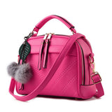 Women Square PU Leather Chain Messenger Bags With Ball Shoulder Crossbody Bag Female Handbags Sling Clutches Ladies Bag