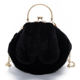 Fur Girl Crossbody Bag Winter Mini Handbags Cute Rabbi Shoulder Bag Leather Cartoon Clutch Bucke Bag BIW283PM49