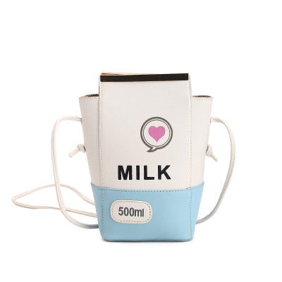 Lovely Milk Box Single Shoulder Bag Lolita Strawberry Messenger Bag Personality Crossbody Bags PU Sof Sister Japanese Girl Bag