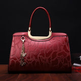 Luxurious leather handbags women bags designer fashion design paten leather crocodile pattern ladies shoulder bag