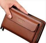 Luxury Brand Business Long Men Wallets PU Leather Clutch Purse Men Handy Bag Carteira Top Double Zipper Large Walle 1083-6