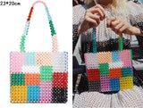 Luxury Design Beaded Bag Handmade Colorful Women Bead Diamond Bag Lady Party Handbag Rainbow Small Tote Bag Retro Pe package