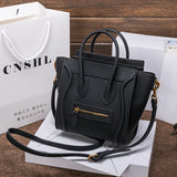 Luxury Design Genuine Leather Women Trapeze Smiley Tote Bags Handbags Famous Brands Ladie Shoulder Crossbody Bag Sac A Main 2018