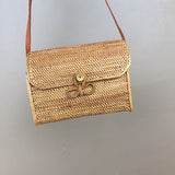 Luxury Designer Women Messenger Bags Handmade Hand Bags Vintage Straw Clutch Bags Small Rattan Handbags