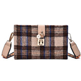 Luxury Fashion Design For High-quality Wo Women's Handbag Lock Box Shoulder Bag Flap Messenger Bag Plaid 4 Colors