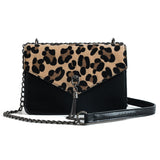 Luxury Handbags Leopard Women Bag Designer Fashion Leather Chain Small Crossbody Bags for Women 2018 Tassel Purses and Handbags