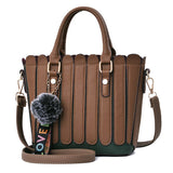 Luxury Handbags Women Bags Designer Ethnic Wind Fence Shoulder Bag Female Letter Hairball Messenger Bags White Collar Work Bag