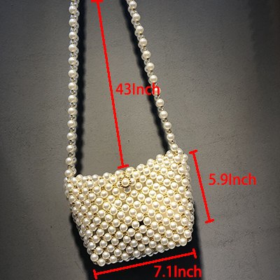 Luxury Handwoven Beading Bags for Women 2018 Brands Pearls Shoulder Messenger Bags Heavy Metal Beaded Evening Party Bag Ins Flap