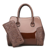 Luxury High Quality Paten Leather Women Handbag 2 Sets Ladies Composite Bags Fashion Messenger Bags Ladies Walle Shoulder Bag