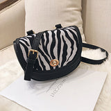 Luxury Leopard Prin Bags For Women Shoulder Bag 2018 Plush Women Messenger Bag Winter Zebra Prin Females Crossbody Bags New