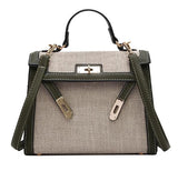 Luxury Linen Handbags Women Bags Designer Fashion Plaid PU Leather Shoulder Bags Sac a Main Handbag Bolsas Messenger Bag Ladies