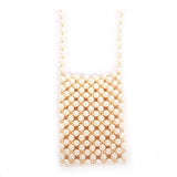 Luxury New Hand-woven Pearl Bag Beaded Women Shoulder Messenger Bag Design Mini Mobile Phone Bag Evening package B de perlas