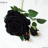 black rose branch Velvet Simulation Artificial flowers Valentine gift wedding flowers Home decoration roses flores
