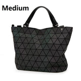 Women Brand Bag Luminous sac bao Bag Diamond Tote Geometry Quilted Shoulder Bags Laser Plain Folding Handbags bolso