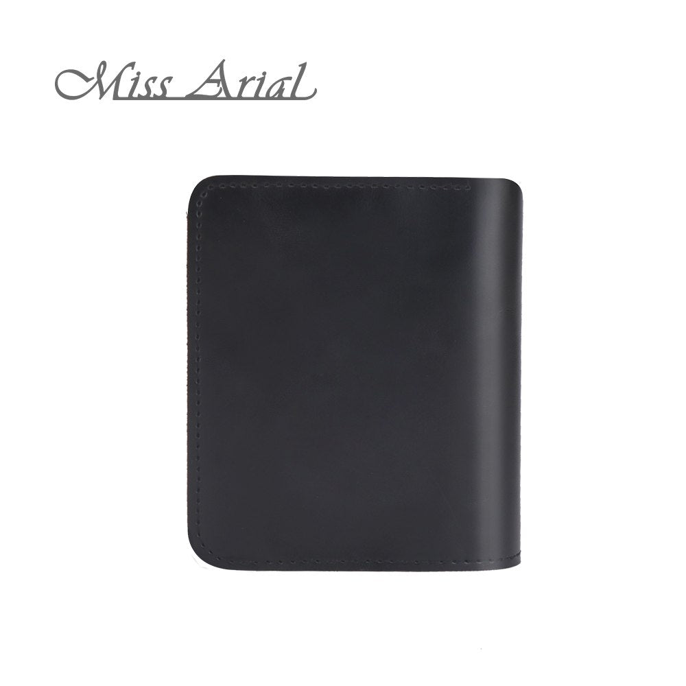 WALLETS VINTAGE TOP PU LEATHER NEUTRAL SOF TINY PURSE SMALL SLIM CARDS HOLDER THIN PORTABLE MINI BENDY PURSES BLACK