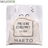 Clear Bag Se Transparen PVC Bags Women Drawstring Bag Ladies Large Totes Shoulder Handbags And Purse B Female