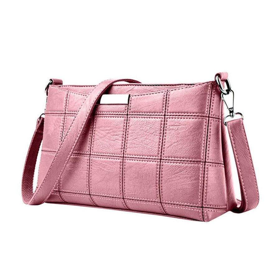 MOLAVE	Handbag	Bag Female Solid Bags for Girls Zipper Women Leather Plaid Messenger Bag Shoulder Small Square Package	Jul18PY
