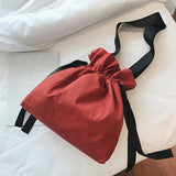 MOLAVE	Handbag bag female Solid	bags for women Drawstring Women Fashion Canvas Shoulder bags Shopping Travel Bag Mar22