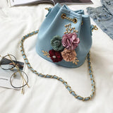 MOLAVE	Handbag bag female Solid	bags for women Flowers Women New Fashion Applique PU Leather Handbag Shoulder Bags Purse Mar7