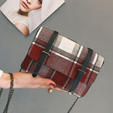 MOLAVE	Handbag bag female plaid	bags for women hasp	Fashion Girl Mini Single Shoulder Diagonal Bestride Chain Bag Apr2