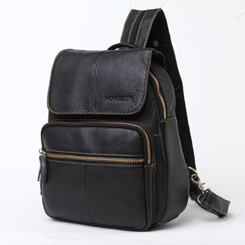 Genuine Leather Men Scho Bag Woman Backpack Bag For College Simple Design Men Casual Daypacks male fashion bag W5006