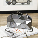 Gold Acrylic Box Geometry Clutch Evening Bag Elegen Chain Women Handbag For Party Shoulder Bag For Wedding/Dating/Party