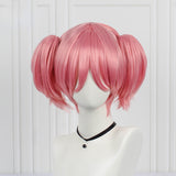 Madoka Kaname Cosplay Wig Puella Magi Madoka Magica Short Pink M Shape Styled Synthetic Hair Halloween Party Wigs